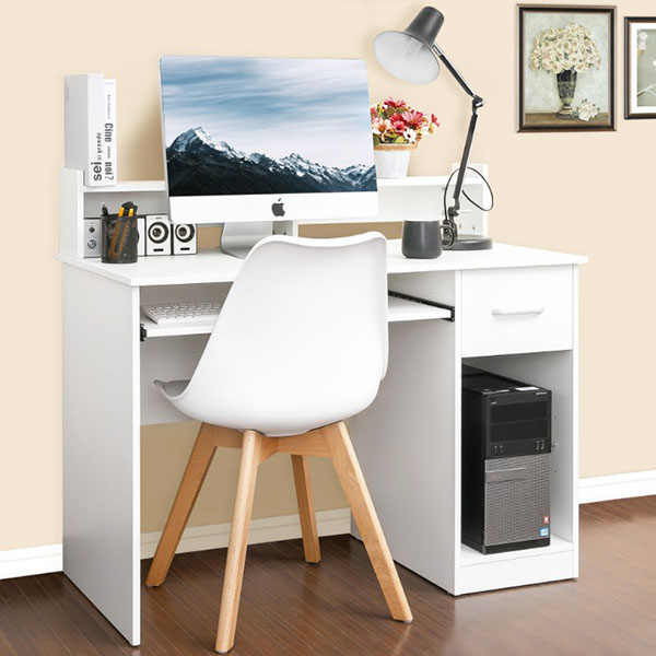 Modern compact computer desk for home office with 1 drawer9